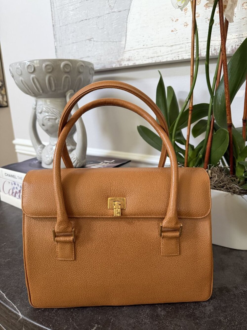 Lambertson Truex Brown Leather Handbag